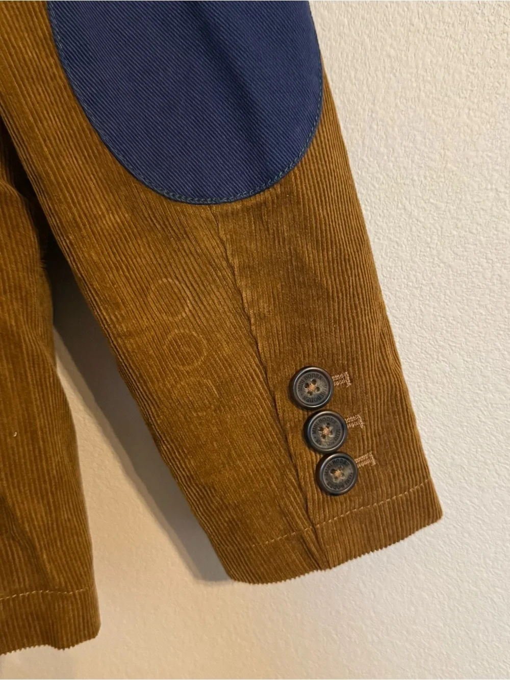 Mini Boden Boys Brown Corduroy Blazer Jacket Map Lining 9-10Y